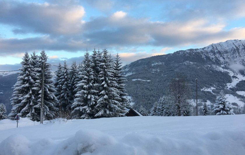 Location de vacances - Chalet à Les Avanchers-Valmorel - vu de la terrasse du chalet