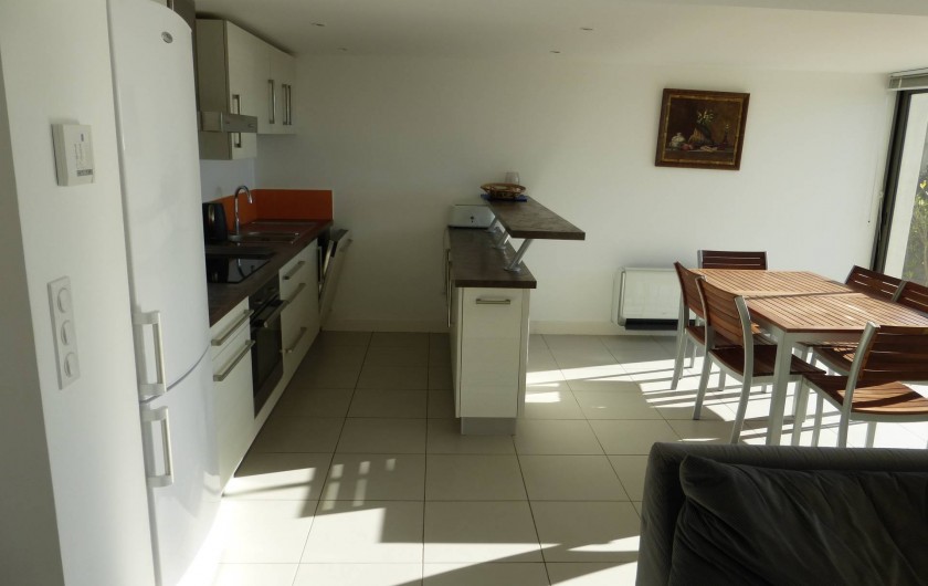 Location de vacances - Appartement à Soorts-Hossegor - appartement n°1: salle à manger ,bar, cuisine équipée