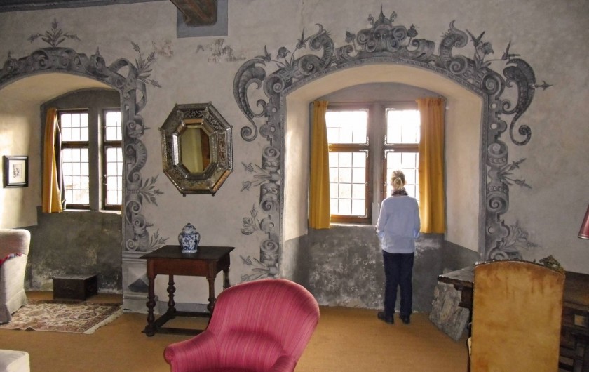 Location de vacances - Appartement à Unsleben - Le "Salon bleu" qui loge un lit extra-large pour deux personnes