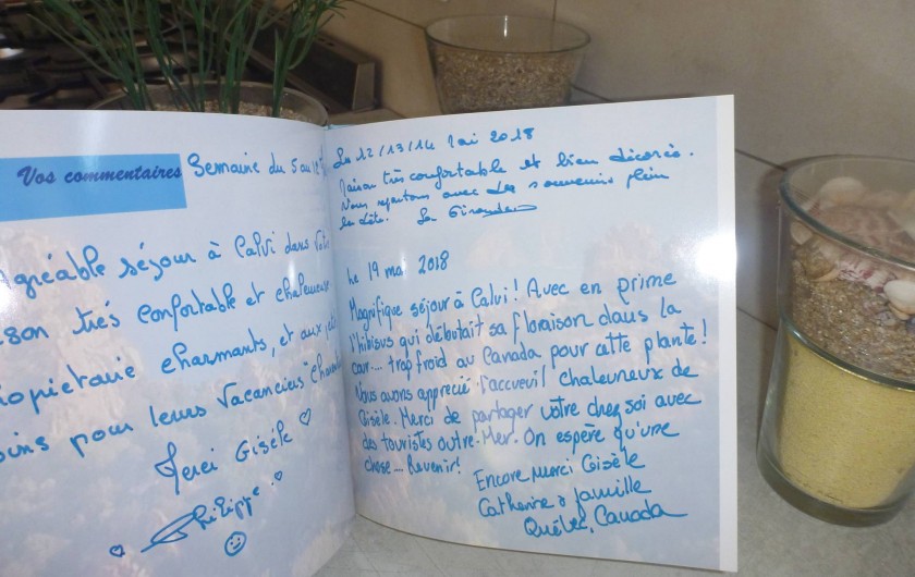 Location de vacances - Villa à Calvi - Livre d'or.