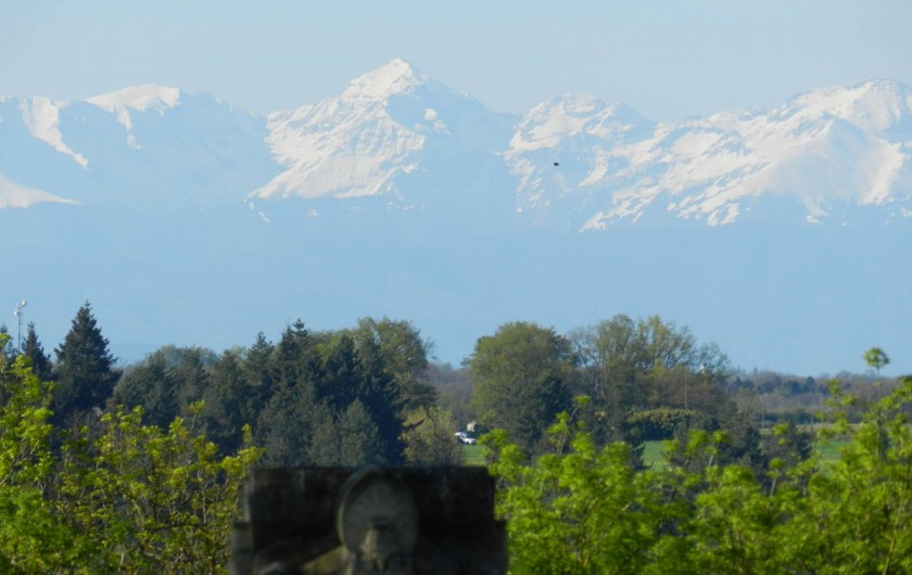 Location de vacances - Chambre d'hôtes à Saint-Thomas - Les Pyrénées vues du jardin
