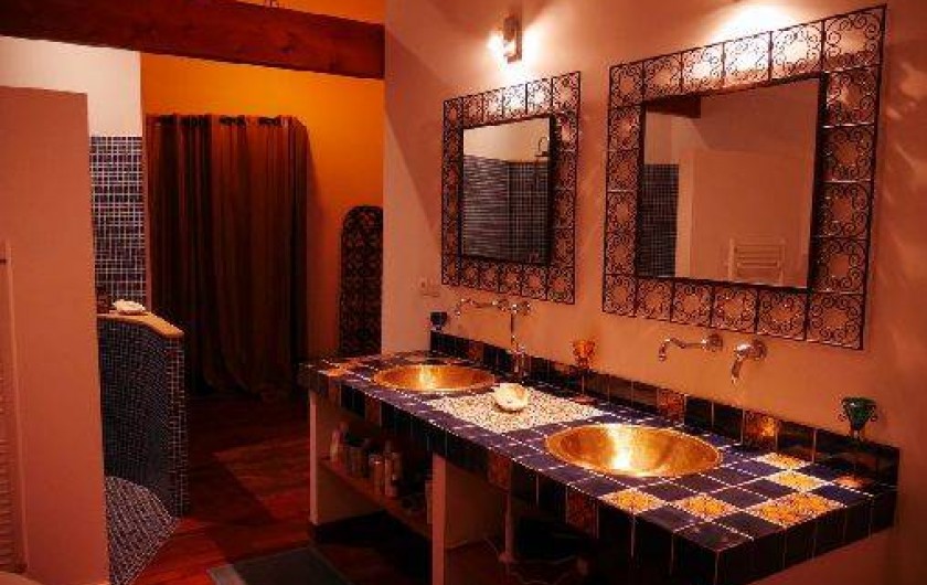 Location de vacances - Villa à Castin - Salle de bain de la suite au rez de chaussée