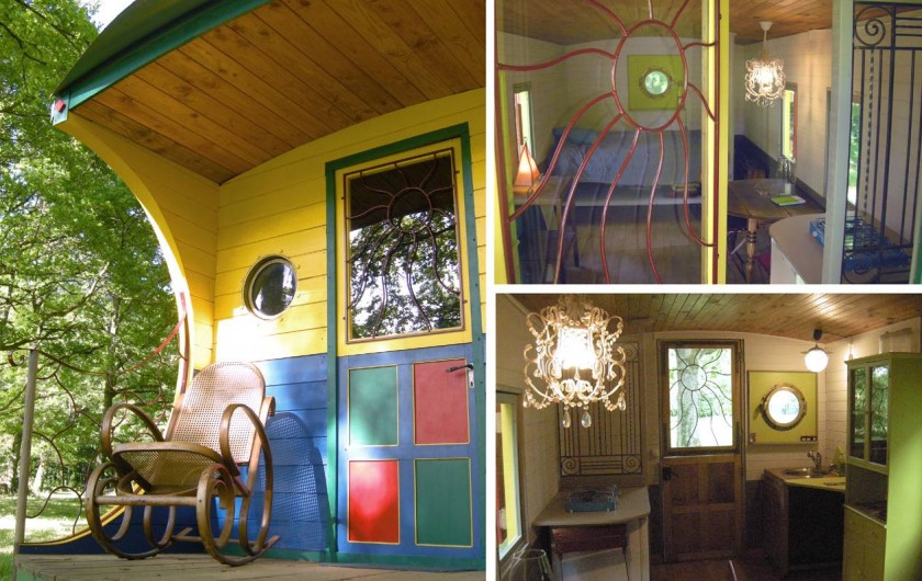 Location de vacances - Gîte à Donzy - Roulotte gitane - pièce à vivre & chambre
