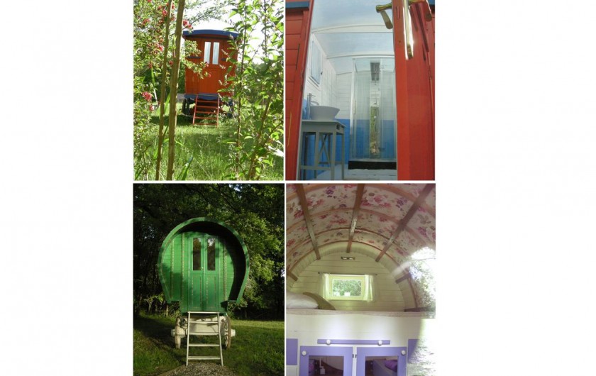Location de vacances - Gîte à Donzy - Roulotte circassienne - salle d'eau Roulotte irlandaise - chambre