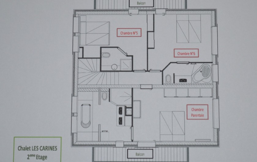 Location de vacances - Chalet à L'Alpe d'Huez - plan 2ème étage