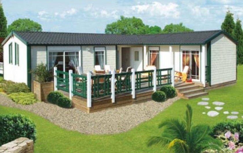 Location de vacances - Camping à Brem-sur-Mer - Chalet "Prestige XL" terrasse ouverte