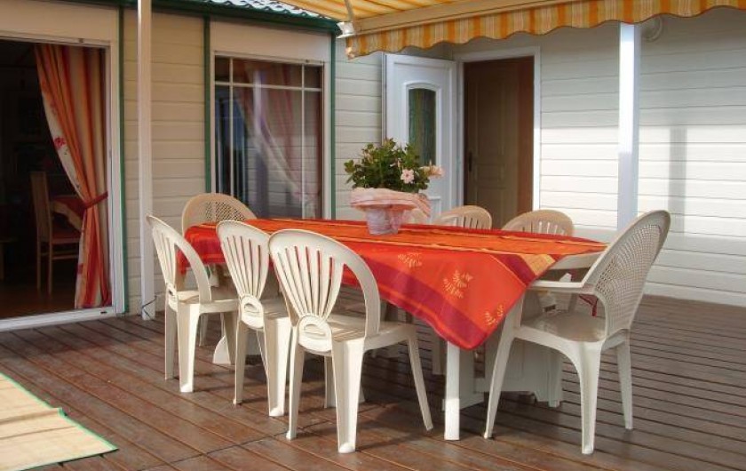 Location de vacances - Camping à Brem-sur-Mer - Chalet "Prestige XL" terrasse ouverte