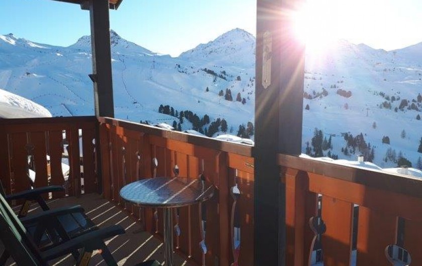 Location de vacances - Appartement à Belle Plagne - VUE DU BALCON PLEIN SUD