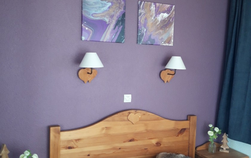 Location de vacances - Appartement à Belle Plagne - CHAMBRE AVEC LIT 2 PERSONNES ET ACCES DIRECT SUR LE BALCON PLEIN SUD