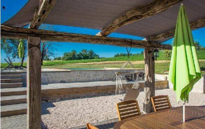 Location de vacances - Villa à Berdoues - Terrasse, côté piscine