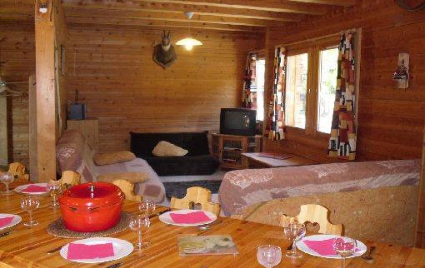 Location de vacances - Chalet à Hauteluce - salon ouvert sur salle à manger