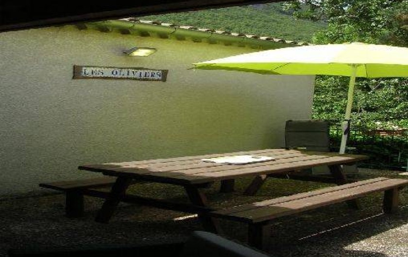 Location de vacances - Gîte à Molières-Cavaillac - la terrasse avec sa table bois
