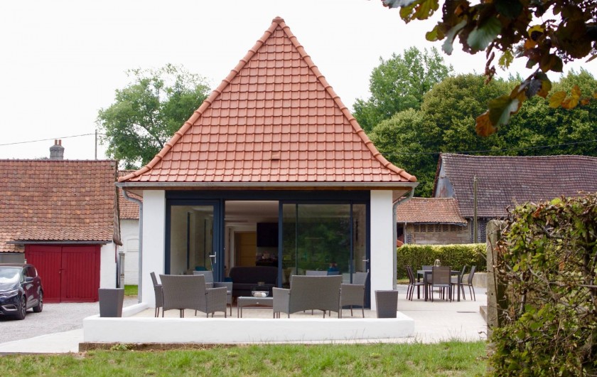 Location de vacances - Maison - Villa à Azincourt - Vue de la terrasse du côté salon