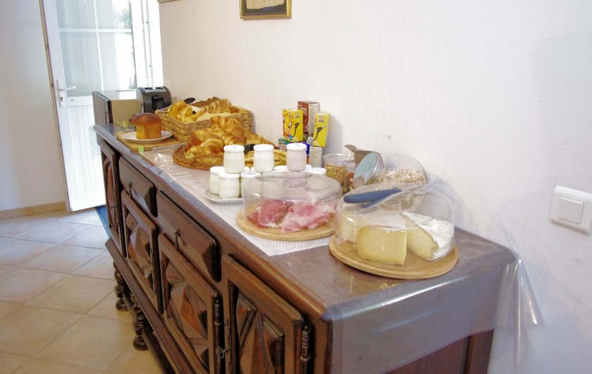 Location de vacances - Chambre d'hôtes à La Madeleine - Buffet de petits déjeuner