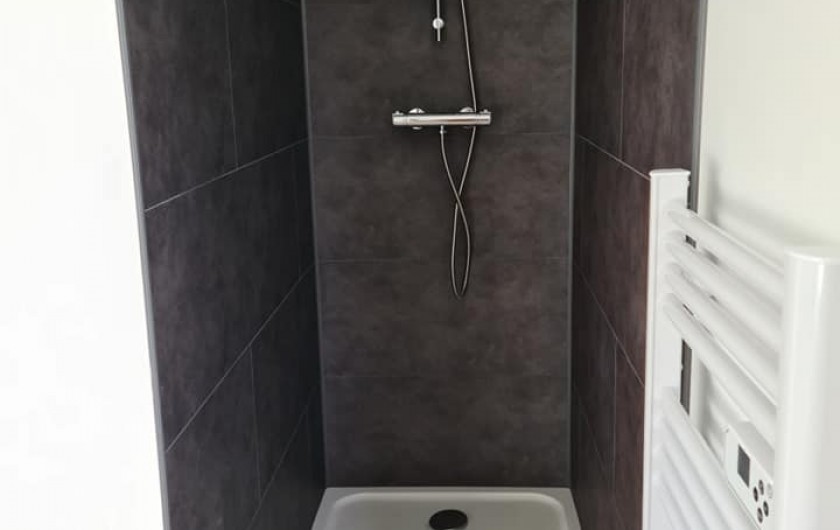 Location de vacances - Gîte à Bournezeau - salle de douche avec wc chambre pastel