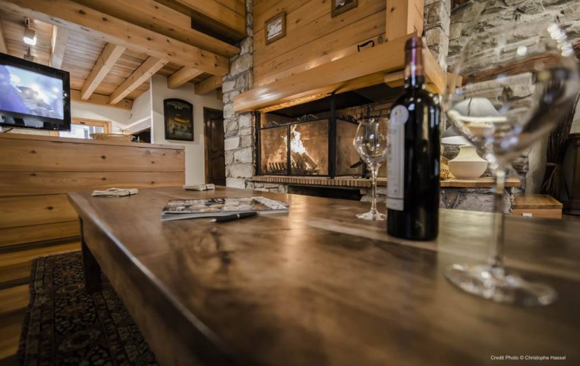 Location de vacances - Chalet à Val-d'Isère - Salon-Cheminée