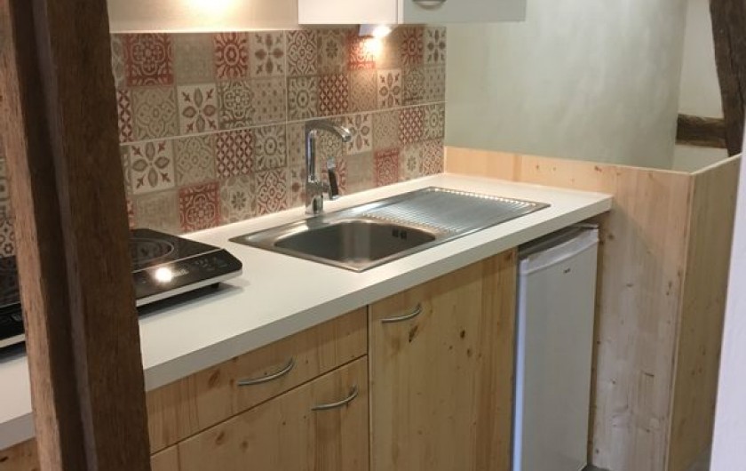 Location de vacances - Studio à Belles-Forêts - Cuisine équipée, petit frigo,  plaque induction, cafetière...