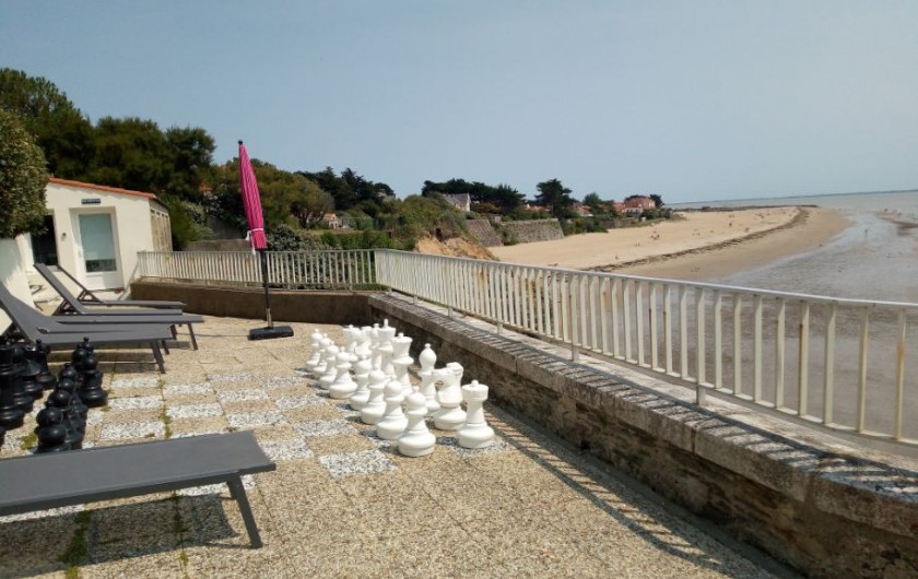 Location de vacances - Appartement à La Bernerie-en-Retz - Terrasse face mer aménagée de transats