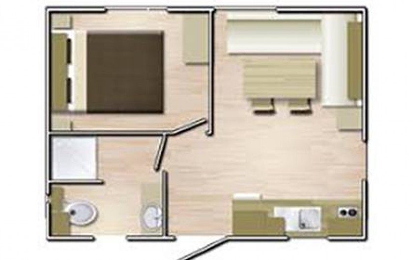 Location de vacances - Camping à Dolus-d'Oléron - Mobil Home 1 chambre – Formule 2