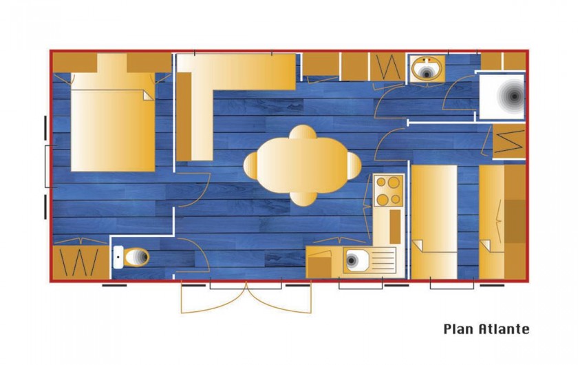 Location de vacances - Camping à Dolus-d'Oléron - Mobil Home Résidence – Formule 4