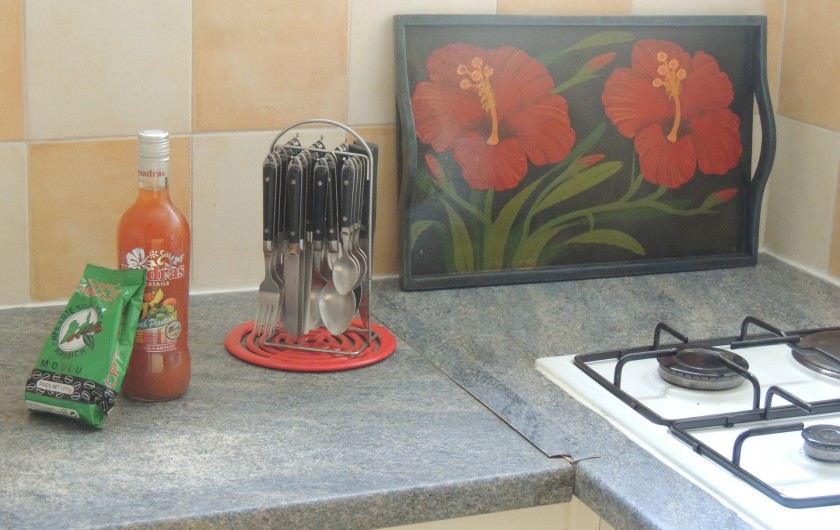 Location de vacances - Appartement à Le Gosier - La cuisine et le punch pour vous accueillir !