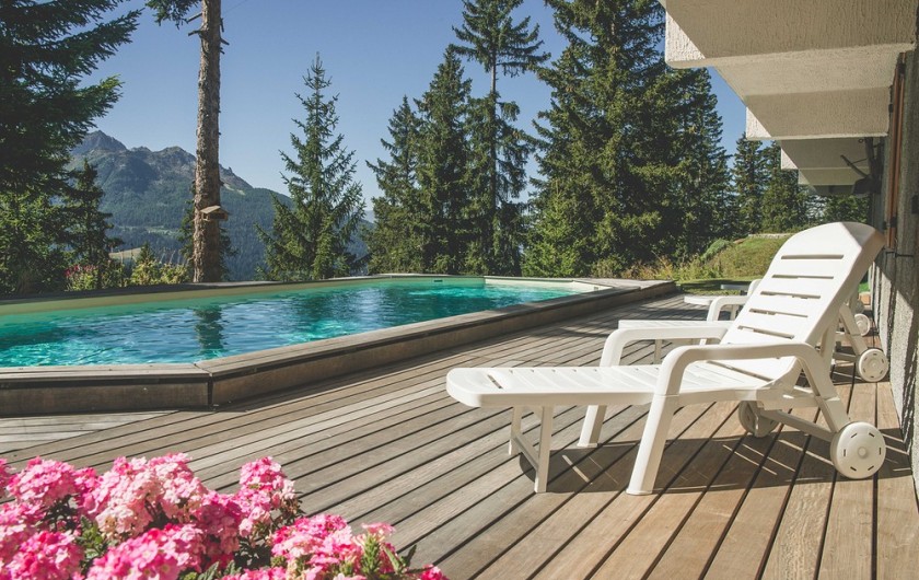 Location de vacances - Studio à La Rosière - Piscine extérieure chauffée, sans vis à vis.
