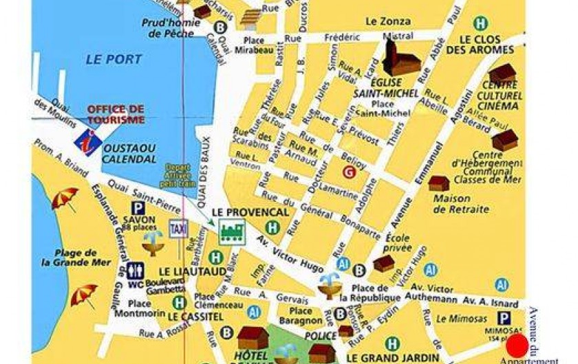 Location de vacances - Appartement à Cassis - centre de Cassis / Appartement situé au point rouge