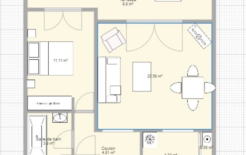 Location de vacances - Appartement à Ajaccio - Plan interieur