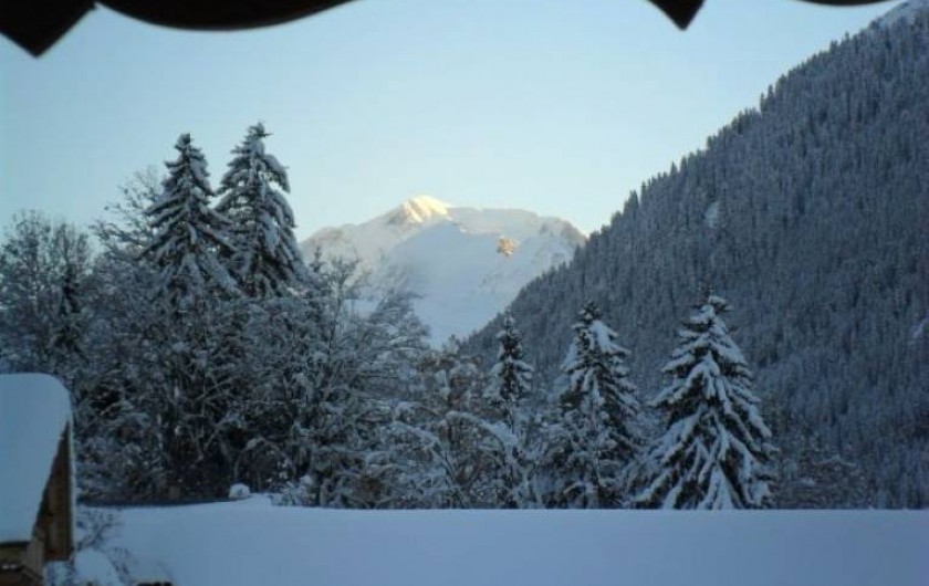 Location de vacances - Appartement à Hauteluce - Vu du mont blanc depuis le chalet