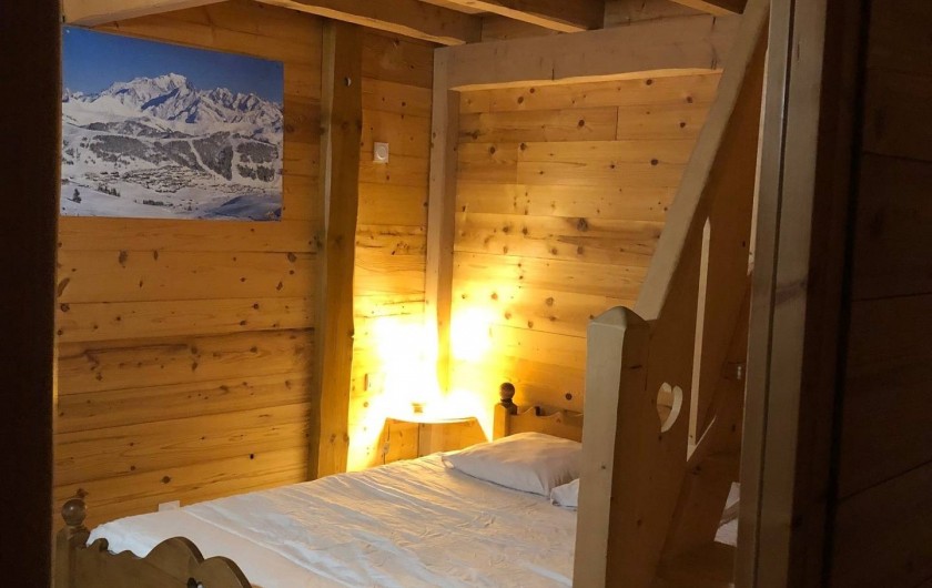 Location de vacances - Appartement à Hauteluce - Chambre 2: 1 lit double + mezzanine avec matelas 2 personnes