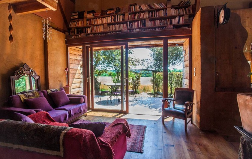 Location de vacances - Villa à Monestier - Notre salon avec vue sur la terrasse sud