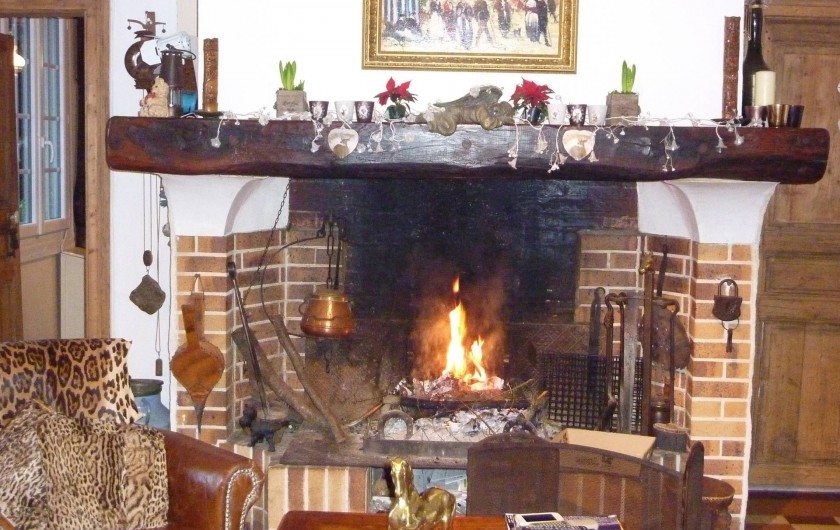 Location de vacances - Chambre d'hôtes à Le Plessis-Grohan - CHEMINEE DANS LE SALON