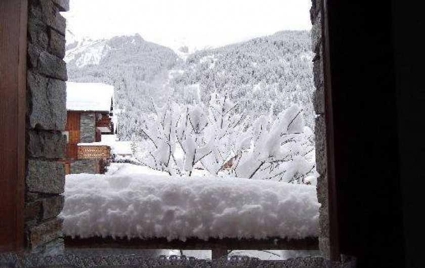 Location de vacances - Chalet à Champagny-en-Vanoise - Vue sud hiver depuis le coin repas