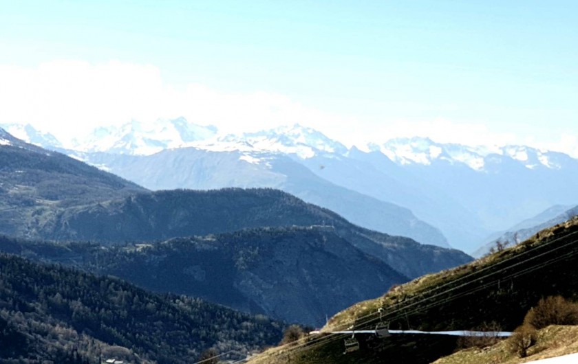 Location de vacances - Appartement à Valmeinier 1800 - Vue panoramique de l'appartement en été