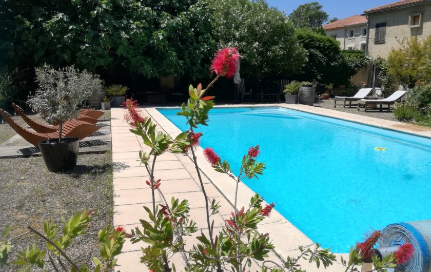 Location de vacances - Mas à Loupia - Côté piscine