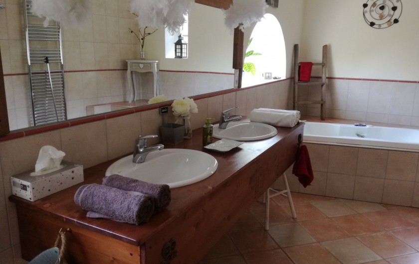 Location de vacances - Mas à Loupia - Salle de bain Grande Bêtise 1er étage