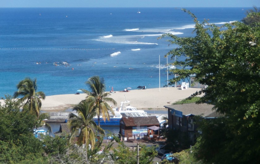 Location de vacances - Villa à Saint-Gilles les Bains - La plage des Roches-Noires vue depuis le jardin