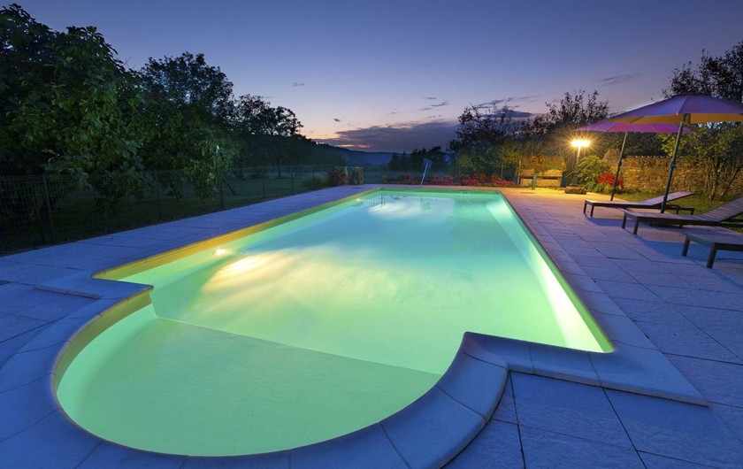 Location de vacances - Gîte à Loubressac - Piscine sécurisée. Dimensions : 12m X 5m. Traitement au sel.