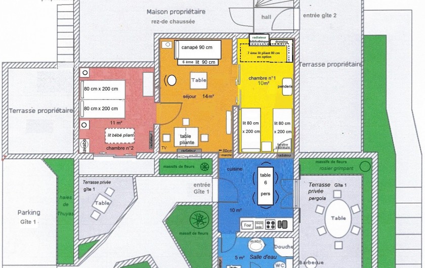 Location de vacances - Gîte à Crécy-la-Chapelle - plan intérieur