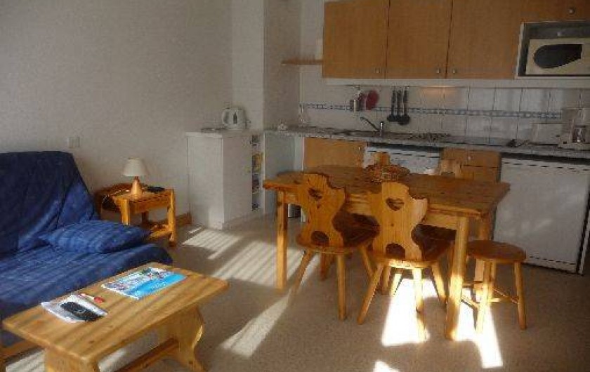 Location de vacances - Appartement à Valloire - SEJOUR ET COIN CUISINE