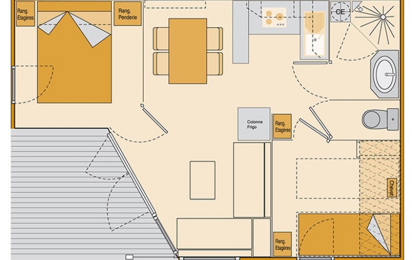 Location de vacances - Chalet à Rieupeyroux - Plan du chalet Rêve