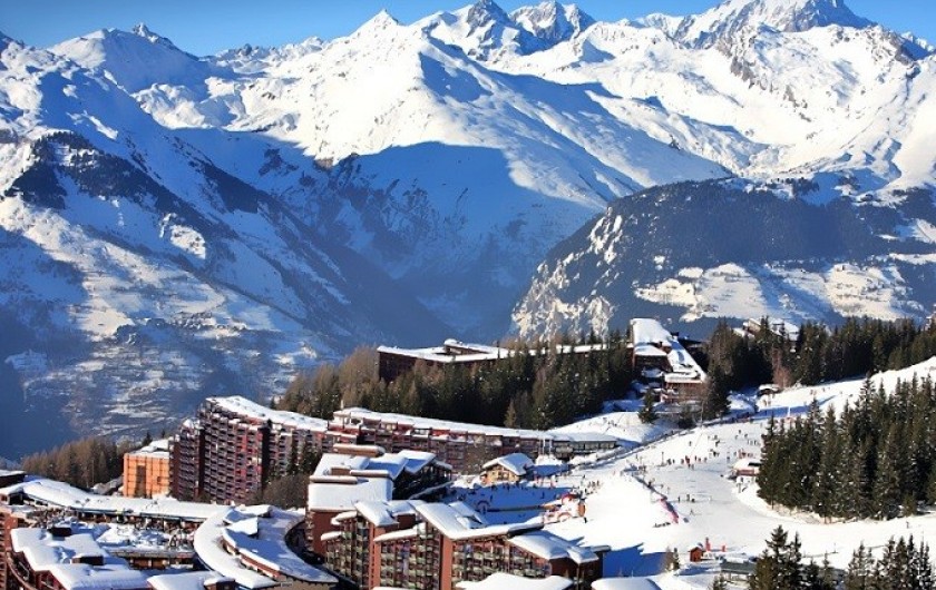 Location de vacances - Appartement à Les Arcs - Arc 1800  Vue sur le Mont-Blanc
