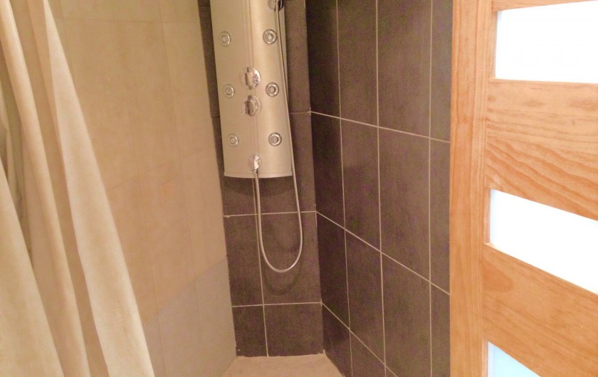 Location de vacances - Appartement à Monaco-Ville - salle d'eau , grande douche, WC , lavabo .