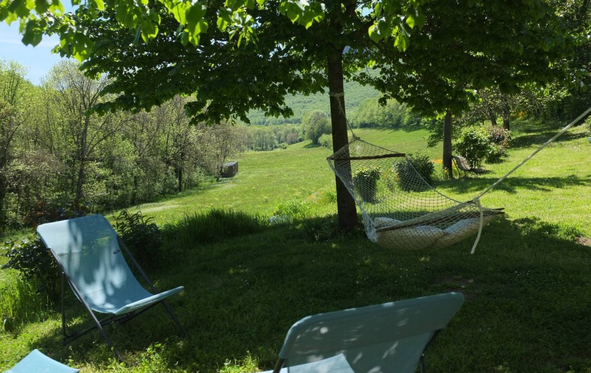 Location de vacances - Mas à Courniou - jardin et hamac