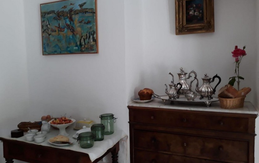 Location de vacances - Chambre d'hôtes à Saint-Martin-le-Vieil - le petit-déjeuner version mini-buffet