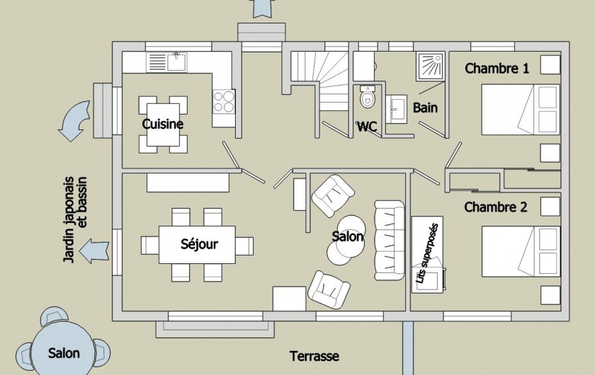 Location de vacances - Villa à Pierre-Châtel - Plan du Gîte
