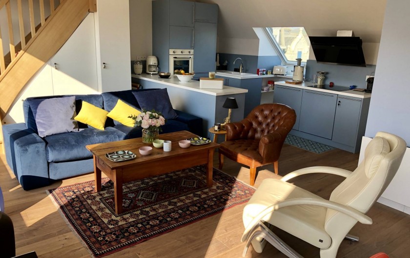 Location de vacances - Appartement à Wimereux - salon et cuisine