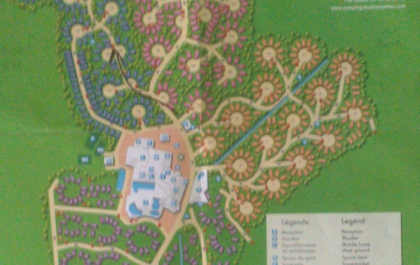 Location de vacances - Camping à La Palmyre - Plan du site. Mobil home à 3 mn à pieds du complexe.