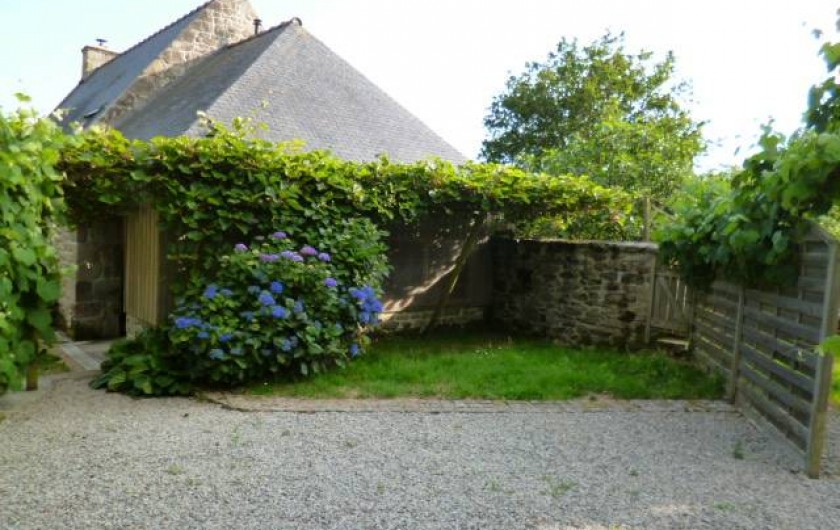 Location de vacances - Gîte à Bieuzy - la cour sud pergola  avec kiwi