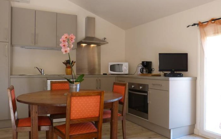 Location de vacances - Gîte à Cairanne - Gîte Les Vignes, Cuisine salle à manger